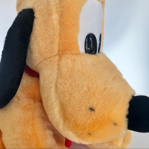 Vintage Disneyland Walt Disney World Pluto Plush Sitting Dog Stuffed Animal - Picture 6 of 8